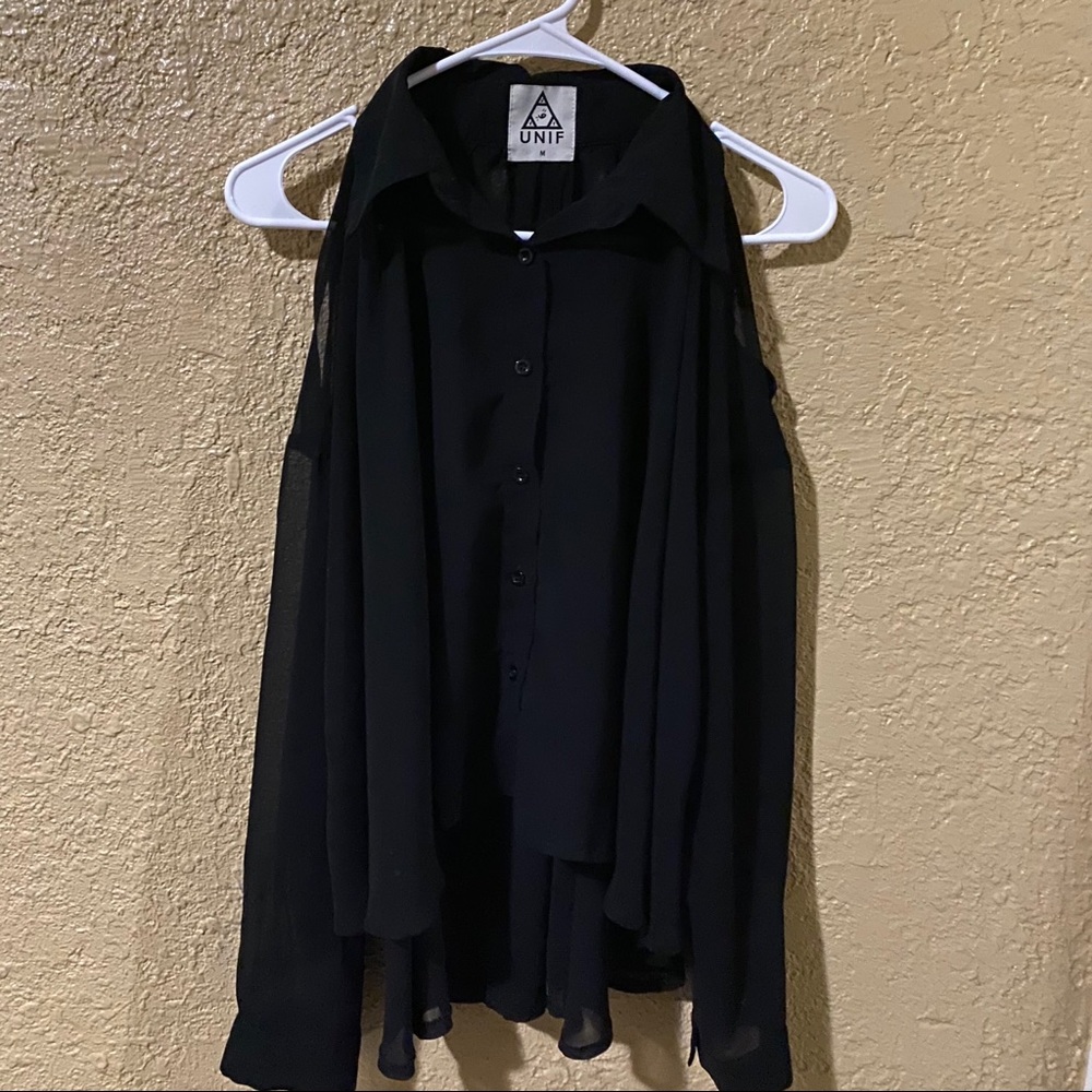 Unif Open Back Button Down Shirt - image 1